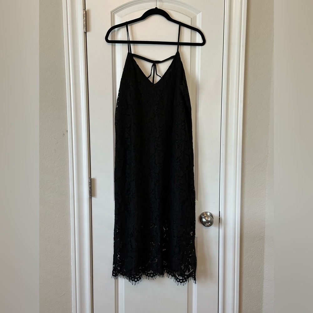 Chaser Elegant Black Lace Dress, size L